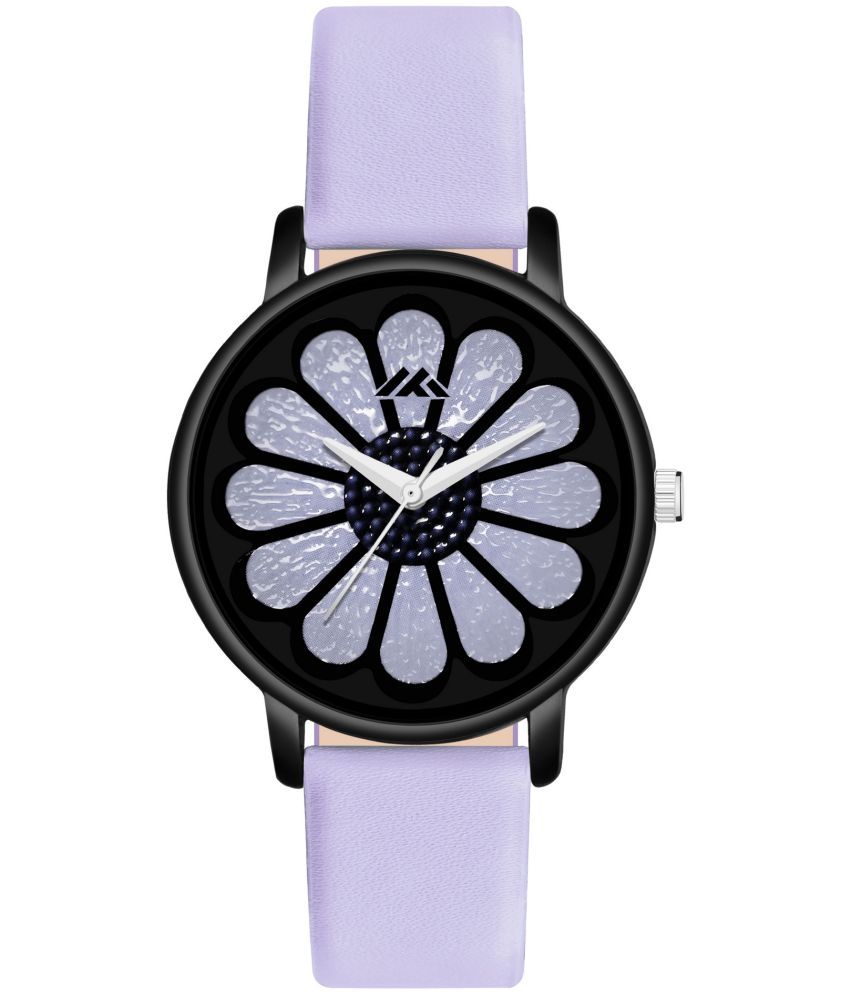     			Newman Purple Leather Analog Womens Watch