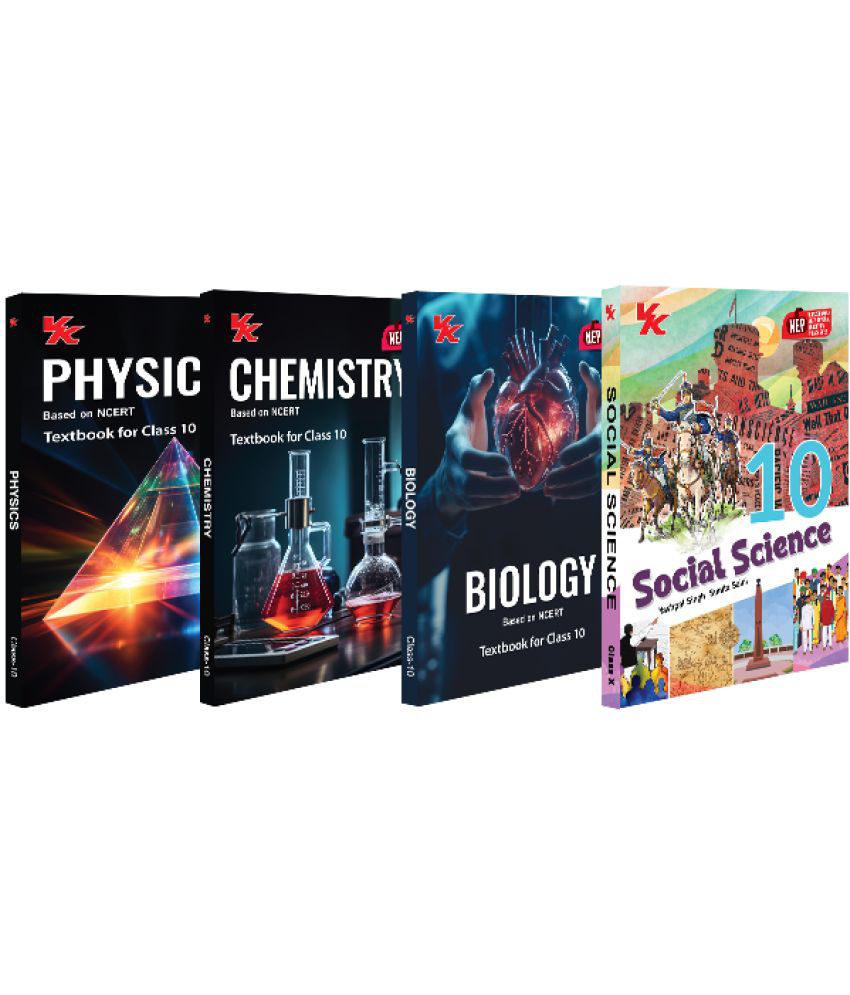     			Physics, Chemistry, Biology, Social Science Book for Class 10 (Set of 4) | CBSE (NCERT) | NEP |  Examination 2024-25 | by VK Global Publications