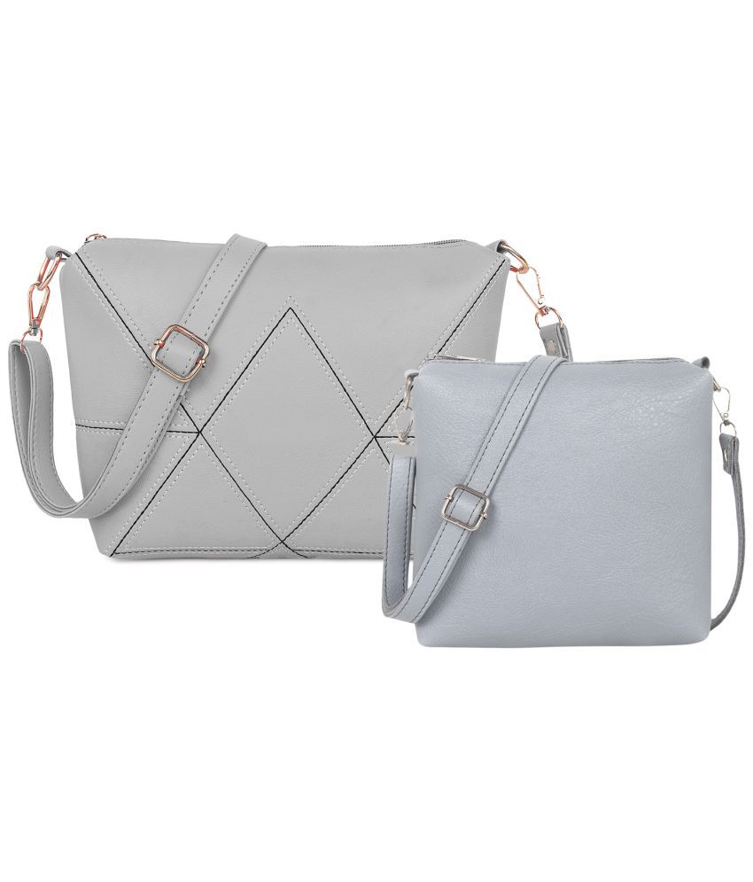     			Stropcarry Light Grey Faux Leather Sling Bag