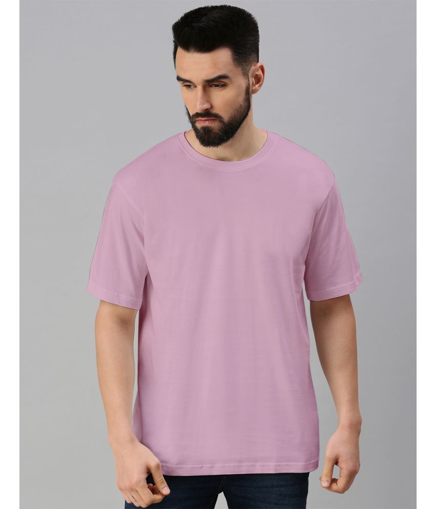     			Veirdo 100% Cotton Oversized Fit Solid Half Sleeves Men's T-Shirt - Purple ( Pack of 1 )