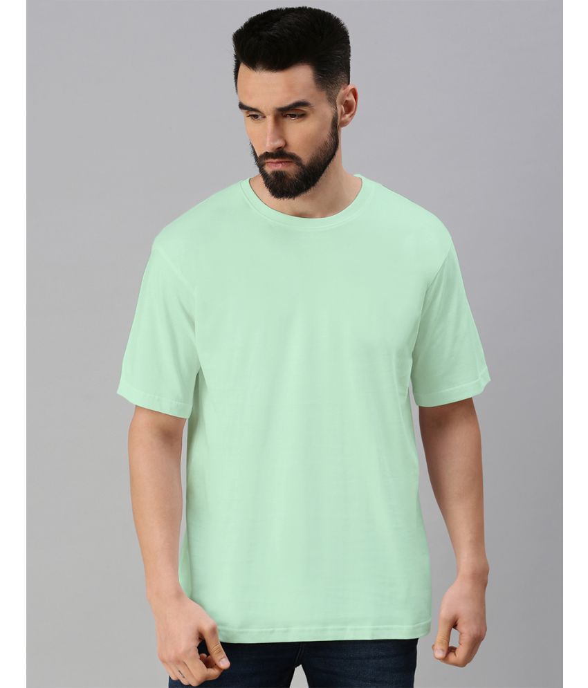     			Veirdo 100% Cotton Oversized Fit Solid Half Sleeves Men's T-Shirt - Light Green ( Pack of 1 )