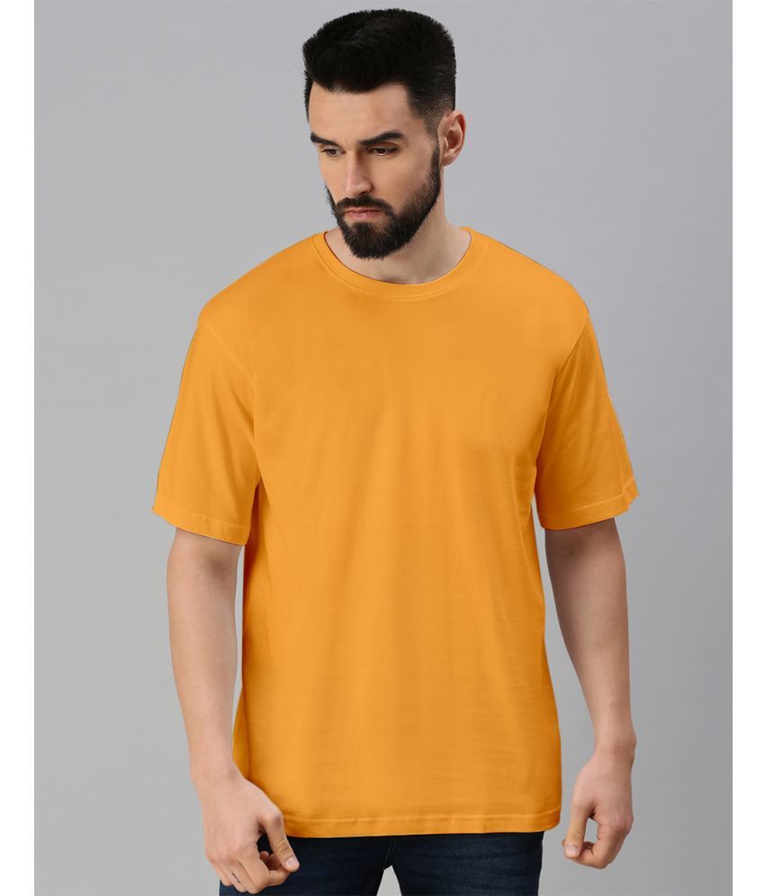     			Veirdo Pack of 1 100% Cotton Oversized Fit Men's T-Shirt ( Mustard )