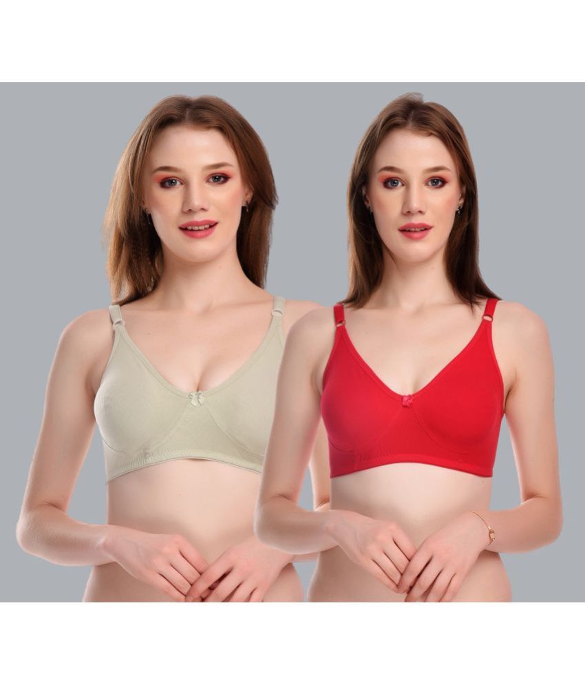     			Viral Girl Pack of 2 Cotton Non Padded Women's Everyday Bra ( Beige ) SD-CANNY-L.GREEN-PEACH