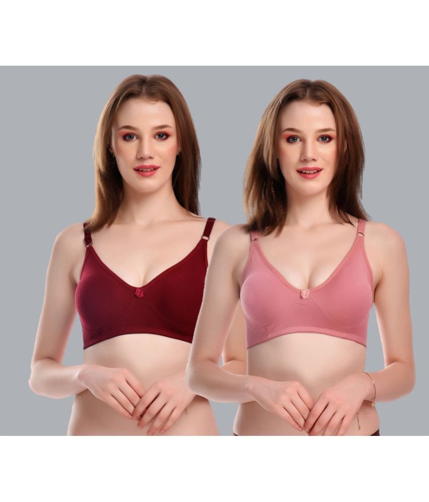     			Viral Girl Pack of 2 Cotton Non Padded Women's Everyday Bra ( Pink ) SD-CANNY-MAROON-RUST