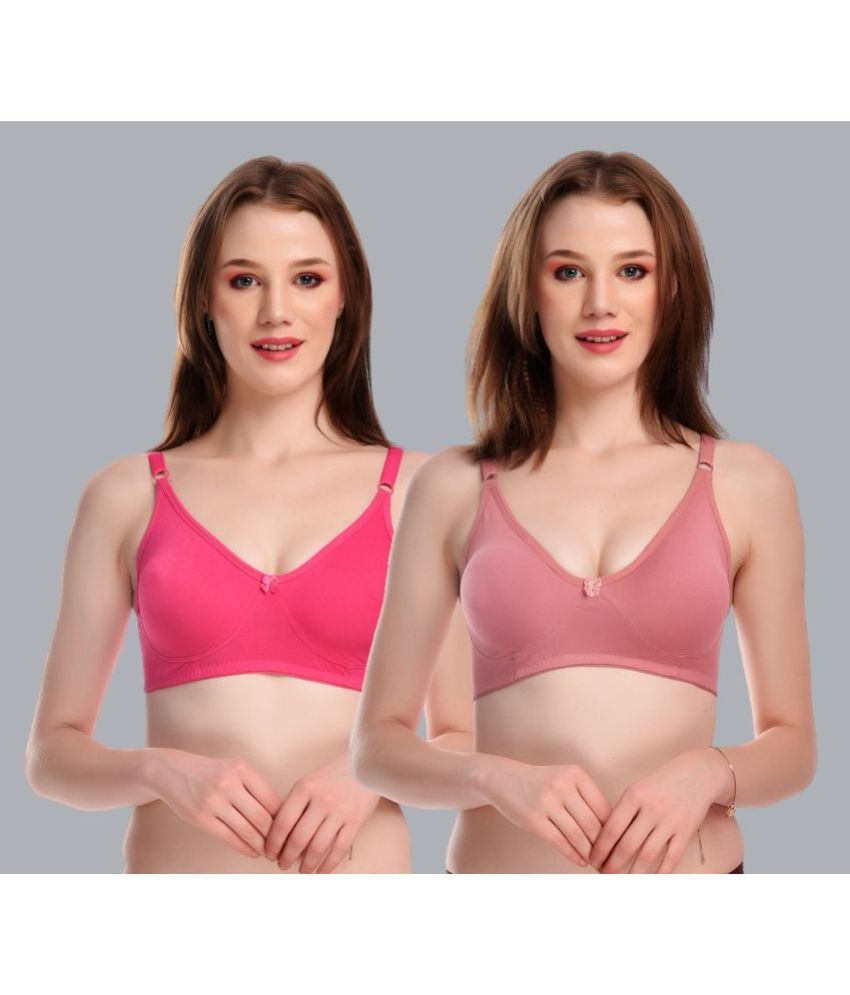     			Viral Girl Pack of 2 Cotton Non Padded Women's Everyday Bra ( Pink ) SD-CANNY-D.PINK-RUST