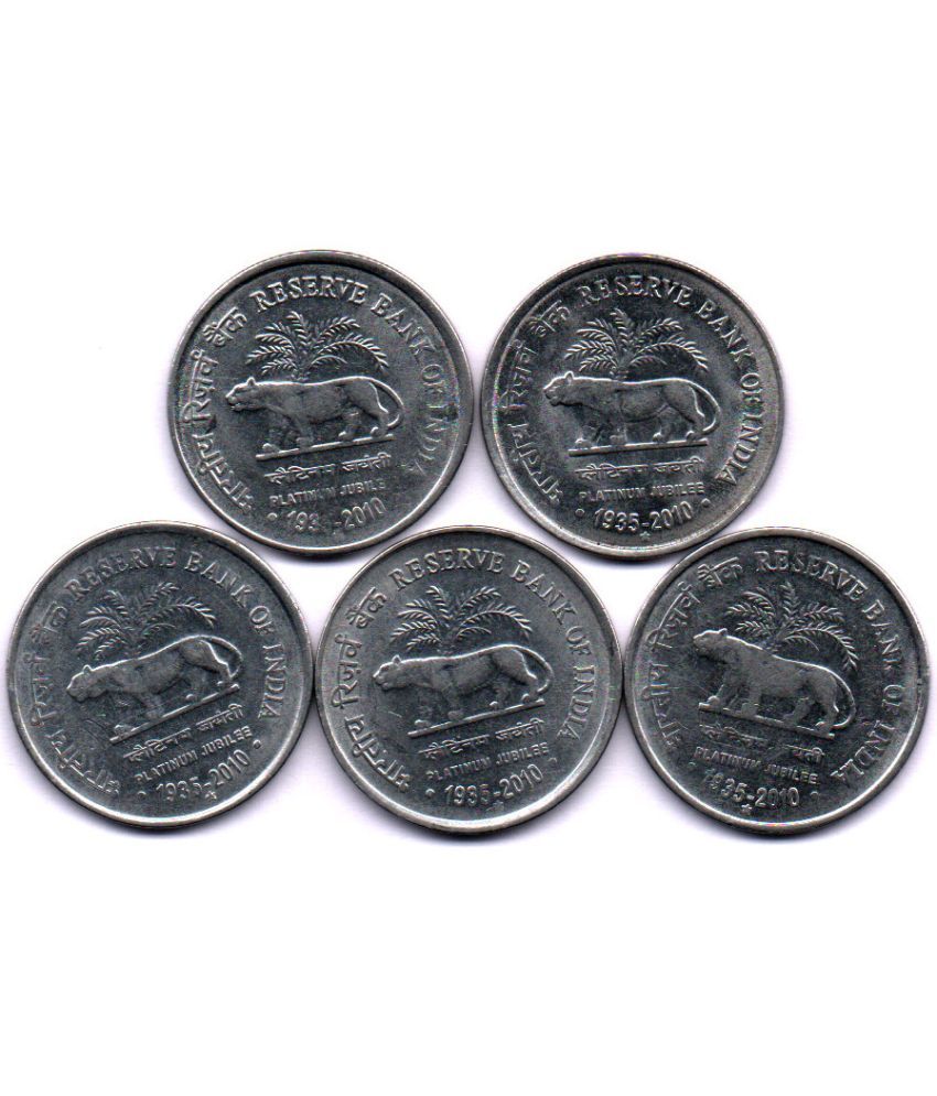     			1 /  ONE  RS / RUPEE RARERBI   STEEL (5 PCS)  COMMEMORATIVE COLLECTIBLE-  U.N.C.