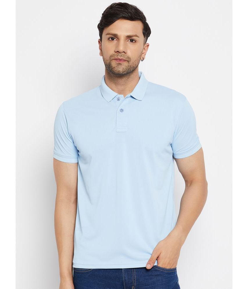     			98 Degree North Polyester Regular Fit Solid Half Sleeves Men's Polo T Shirt - Light Blue ( Pack of 1 )