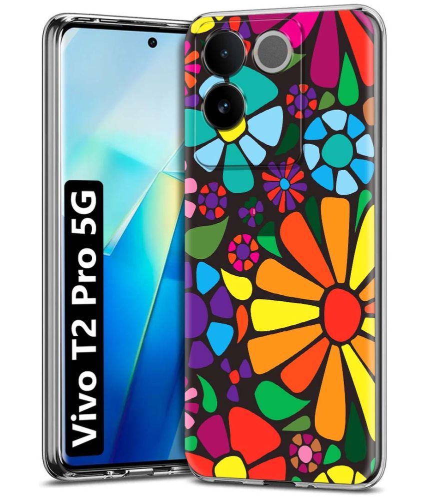     			Fashionury Multicolor Printed Back Cover Silicon Compatible For Vivo T2 Pro 5G ( Pack of 1 )