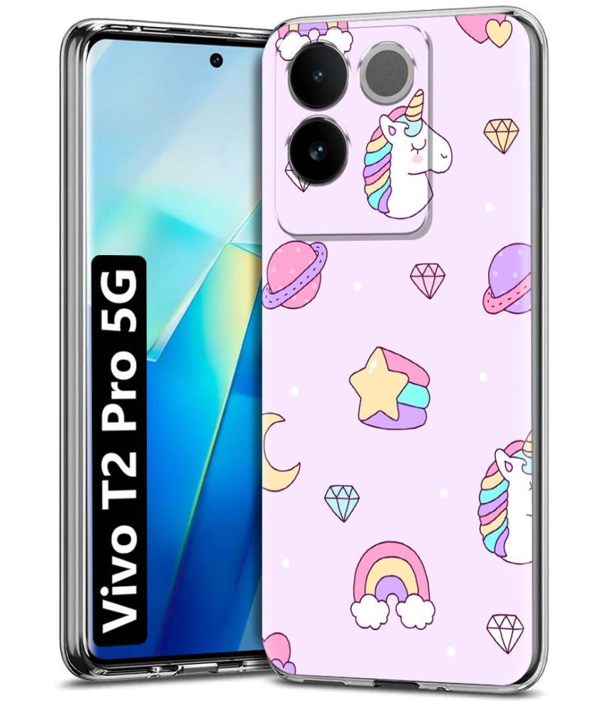     			Fashionury Multicolor Printed Back Cover Silicon Compatible For Vivo T2 Pro 5G ( Pack of 1 )