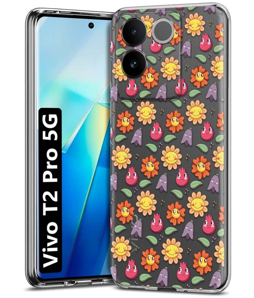     			Fashionury Multicolor Printed Back Cover Silicon Compatible For Vivo T2 Pro 5G ( Pack of 1 )