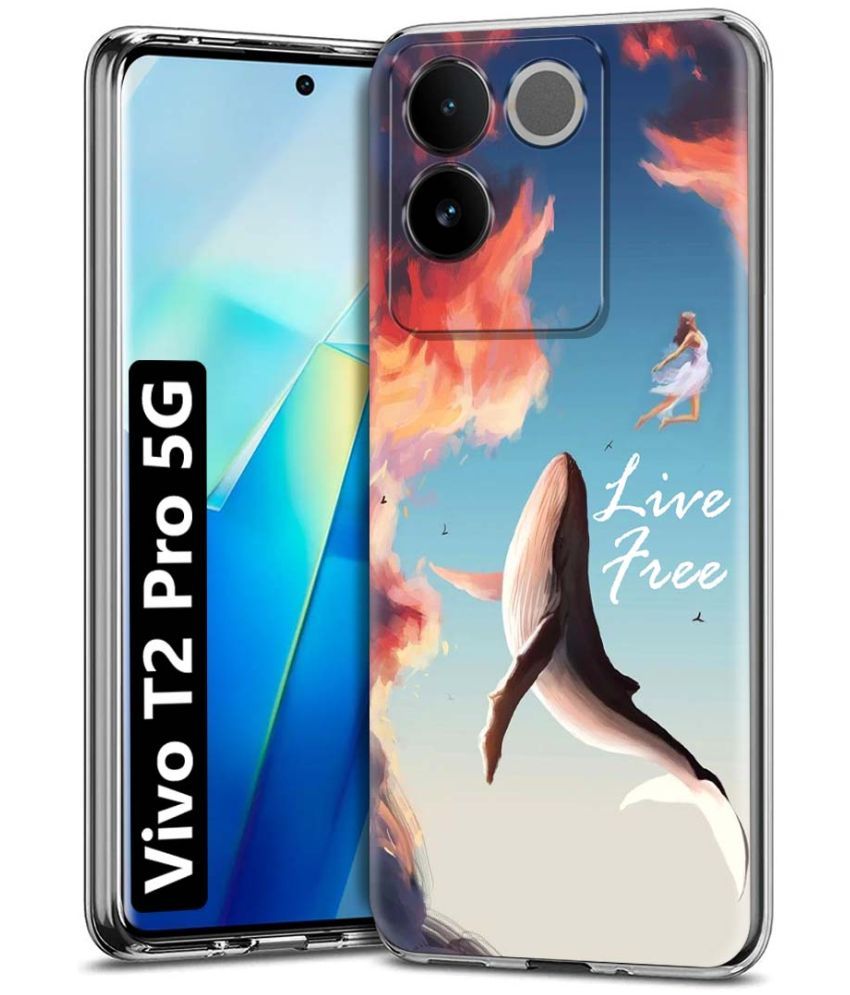     			Fashionury Multicolor Printed Back Cover Silicon Compatible For Vivo T2 Pro 5G ( Pack of 1 )