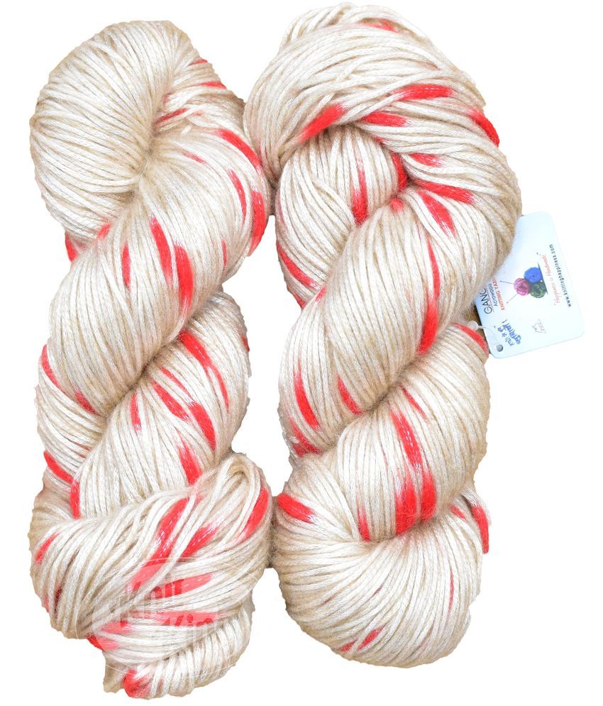     			GANGA Knitting Wool, Flite Joy Red Skin 200 GMS Best Used with Knitting Needles, Crochet Needles Medium Thick Wool Yarn for Knitting.-Art-BGG