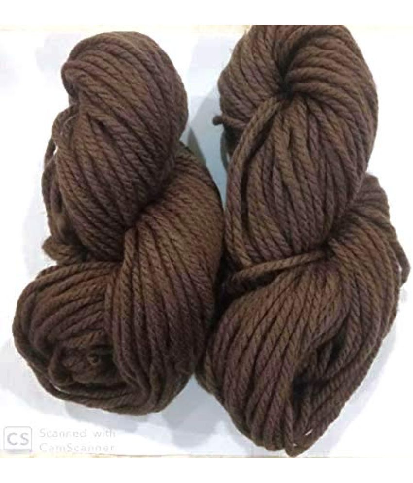     			GANGA Knitting Yarn Thick Chunky Wool, Best Used with Knitting Needles, Crochet Needles Wool Yarn for Knitting. by GANGA Shade no.2 Dark Brown,400gms
