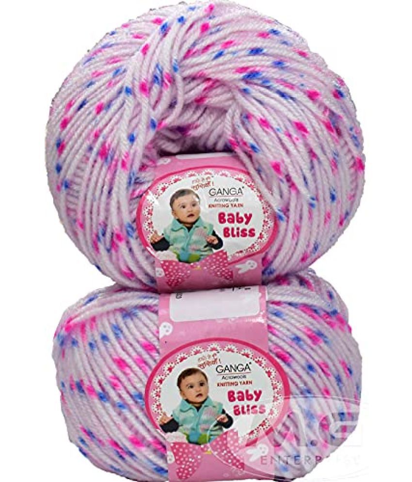     			Ganga 100% Acrylic Wool Mag Blue (12 pc) Baby Soft 4 ply Wool Ball Hand Knitting Wool/Art Craft Soft Fingering Crochet Hook Yarn, Needle Knitting Yarn Thread dye. with Needle. Q