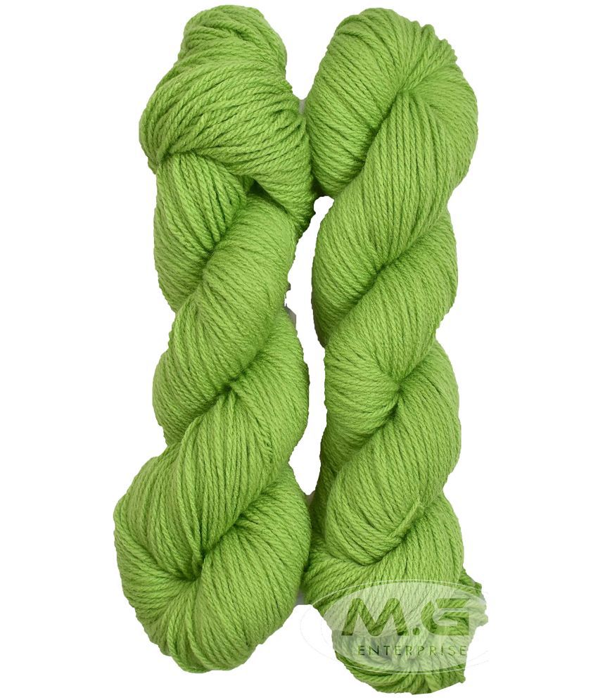     			Ganga Alisha Light Green (200 gm) Wool Hank Hand Knitting Wool/Art Craft Soft Fingering Crochet Hook Yarn, Needle Knitting Yarn Thread dye X