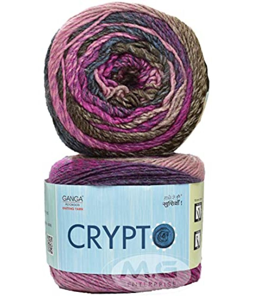     			Ganga Crypto Lavender (500 gm) Wool Ball Hand Knitting Wool/Art Craft Soft Fingering Crochet Hook Yarn, Needle Knitting Yarn Thread dye. with Needle. G