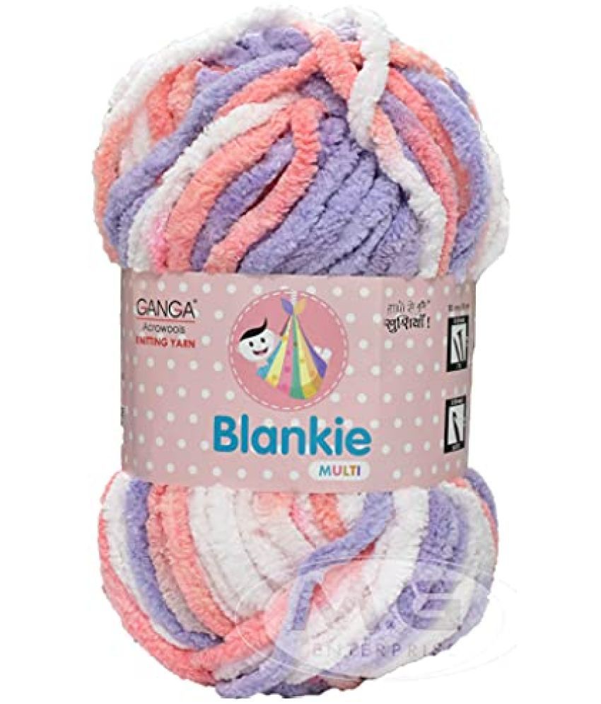     			Ganga Knitting Yarn Thick Chunky Wool, Blankie Baby Purple 300 gm Best Used with Needles, Crochet Needles Wool Yarn for Knitting, with Needle. by Ganga A