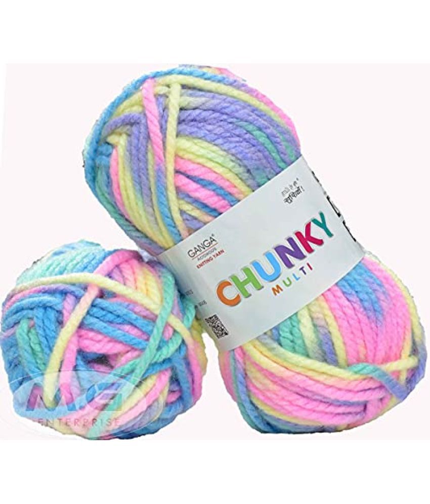     			Ganga Knitting Yarn Thick Chunky Wool, Chunky Icey Pink 500 gm Best Used with Needles, Crochet Needles Wool Yarn for Knitting, with Needle. by Ganga E
