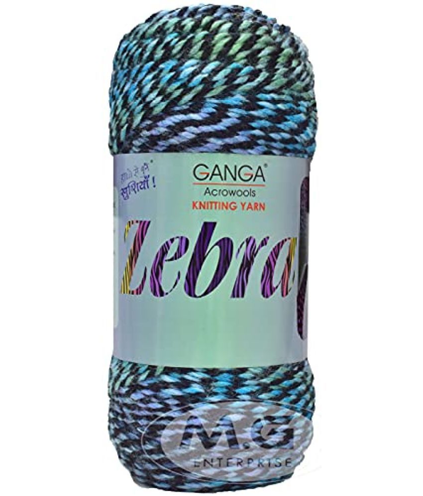     			Ganga Knitting Yarn Thick Chunky Wool, Zebra Morphankhi 300 gm Best Used with Needles, Crochet Needles Wool Yarn for Knitting, with Needle. by Ganga I