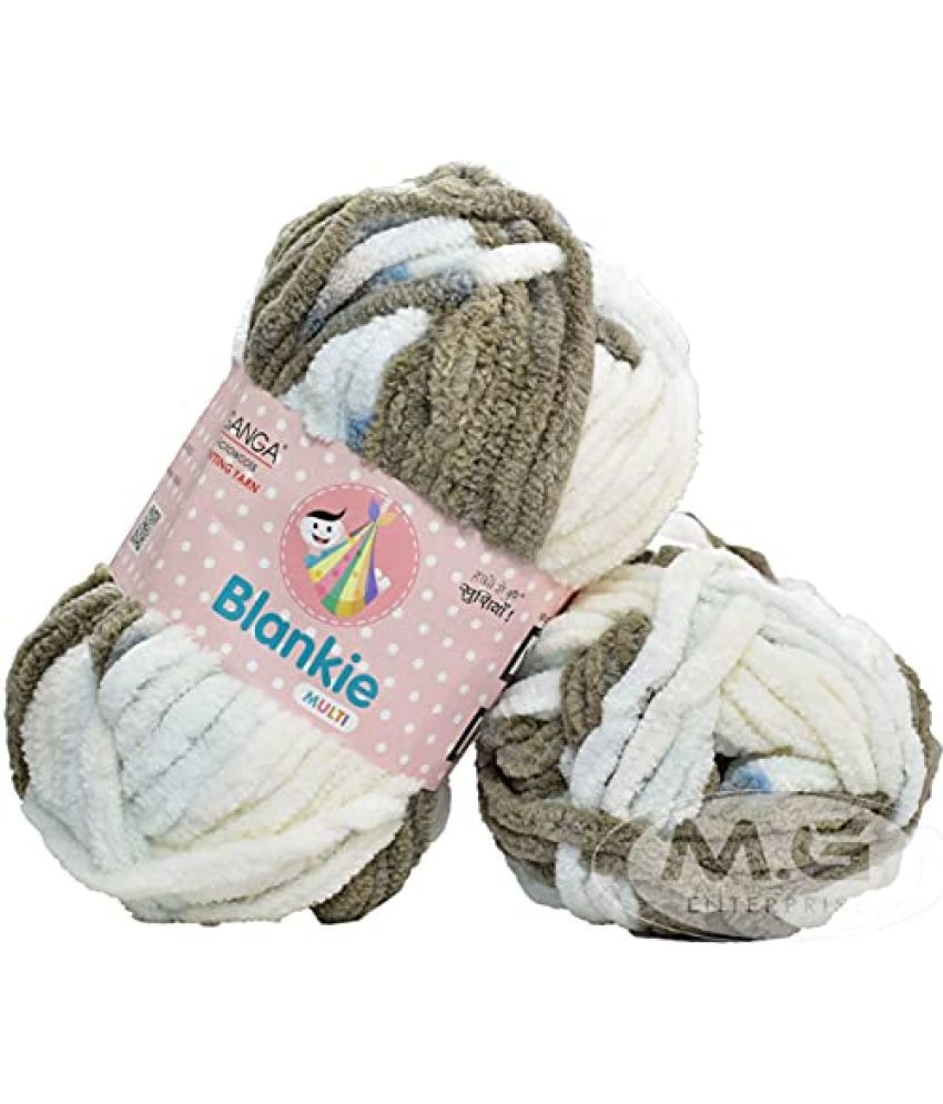     			Ganga Knitting Yarn Thick Chunky Wool, Blankie White Mouse 300 gm Best Used with Needles, Crochet Needles Wool Yarn for Knitting, with Needle. by Ganga G