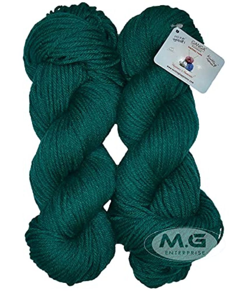     			Ganga Knitting Yarn Thick Chunky Wool, ALI Teal 200 gm Best Used with Knitting Needles, Crochet Needles Wool Yarn for Knitting - ec