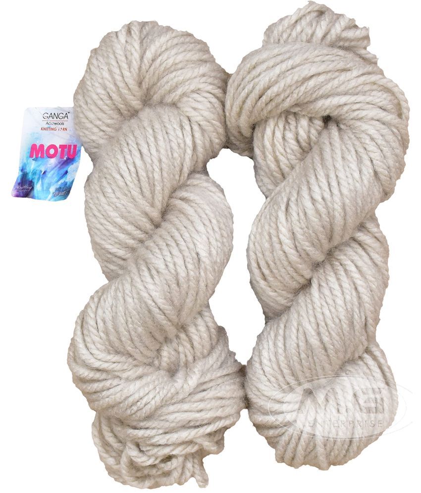     			Ganga Knitting Yarn Thick Chunky Wool, Motu Thick Yarn Light Skin 300 gm Best Used with Knitting Needles, Crochet Needles Wool Yarn for Knitting - dac