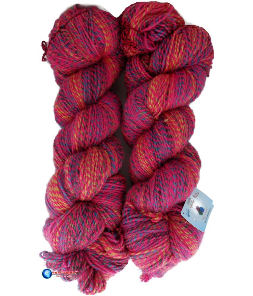     			Ganga Zinea Hand Knitting Yarn (Multi Ruby Pink) (Hanks-300gms)