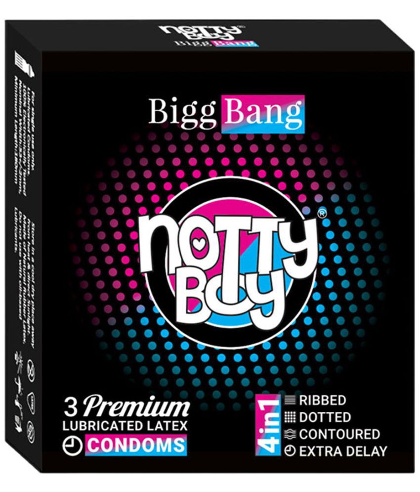     			NottyBoy 4 in One Ribbed Dotted Contour Extra Delay - 3 Units