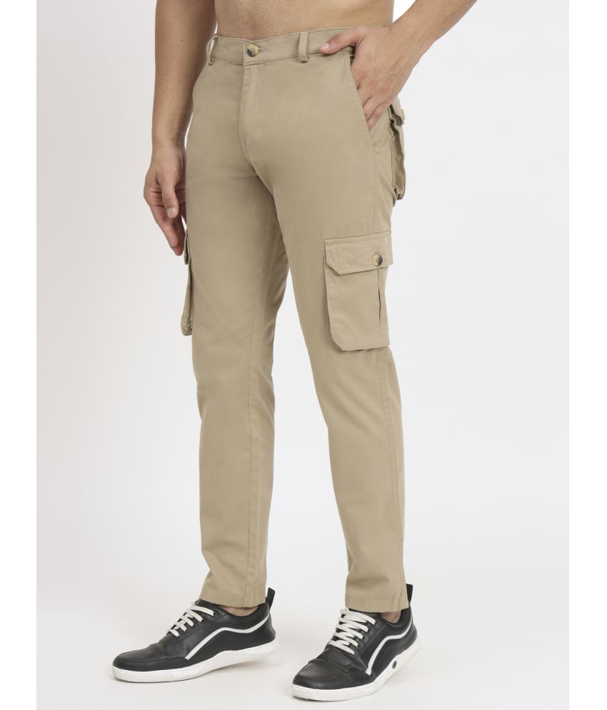     			RAGZO Regular Flat Men's Cargos - Beige ( Pack of 1 )