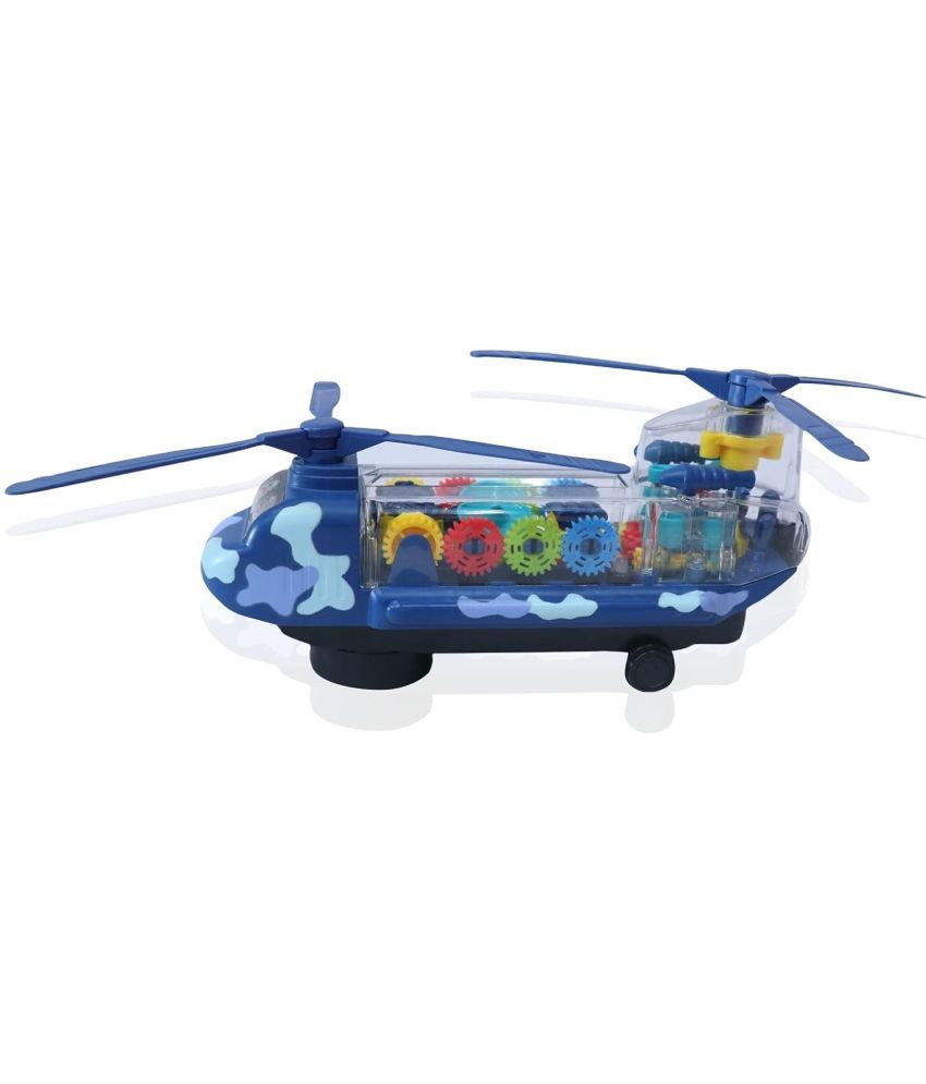     			WOW Toys - Delivering Joys of Life|| Transparent 3D Concept Gear Helicopter Toy, Mechanical Military Helo for Kids, Multicolour