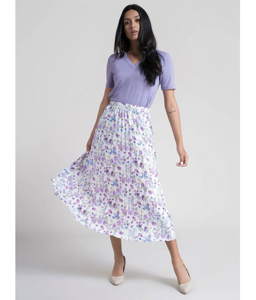     			ZWERLON Purple Crepe Women's A-Line Skirt ( Pack of 1 )