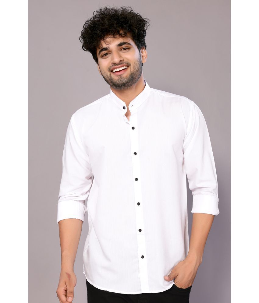     			Anand Cotton Blend Regular Fit Solids Full Sleeves Men's Casual Shirt - White ( Pack of 1 )