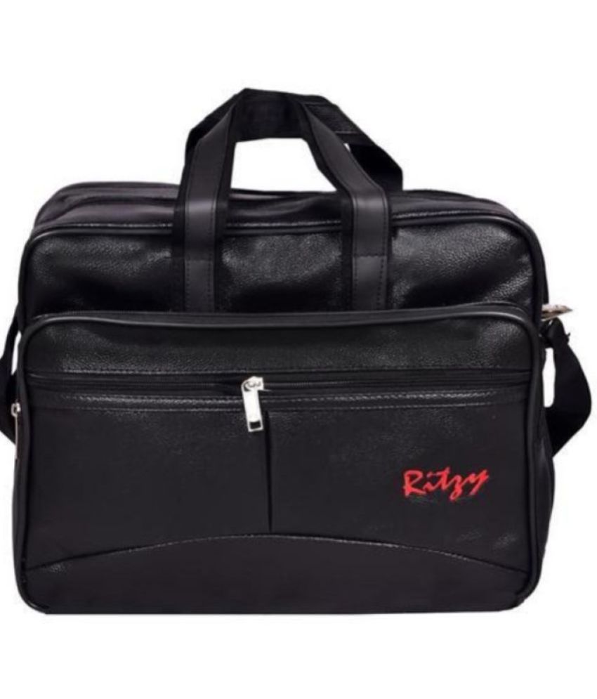     			Ritzy Black Solid Messenger Bag