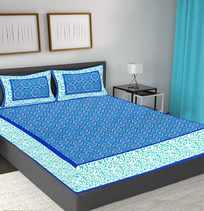     			Frionkandy Cotton Double Bedsheet with 2 Pillow Covers