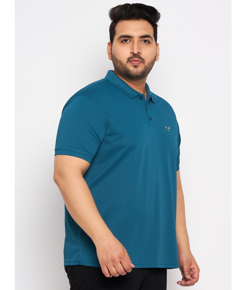     			Auxamis Cotton Blend Regular Fit Solid Half Sleeves Men's Polo T Shirt - Blue ( Pack of 1 )