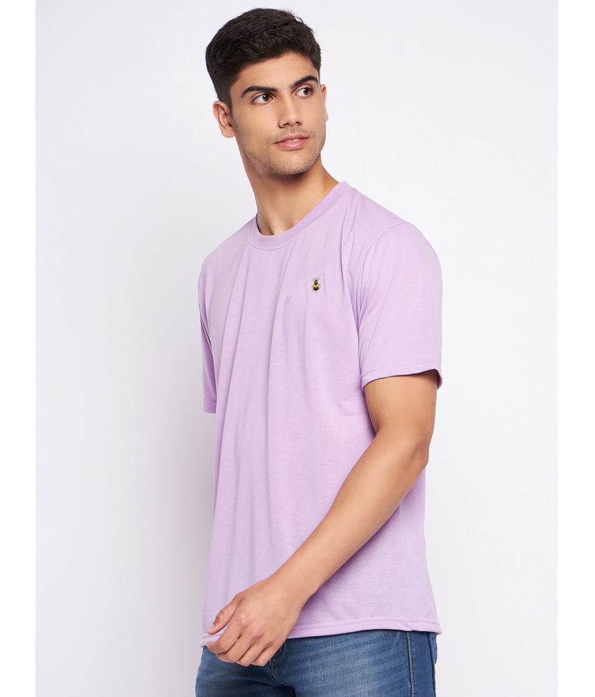     			Auxamis Cotton Blend Regular Fit Solid Half Sleeves Men's T-Shirt - Lavender ( Pack of 1 )