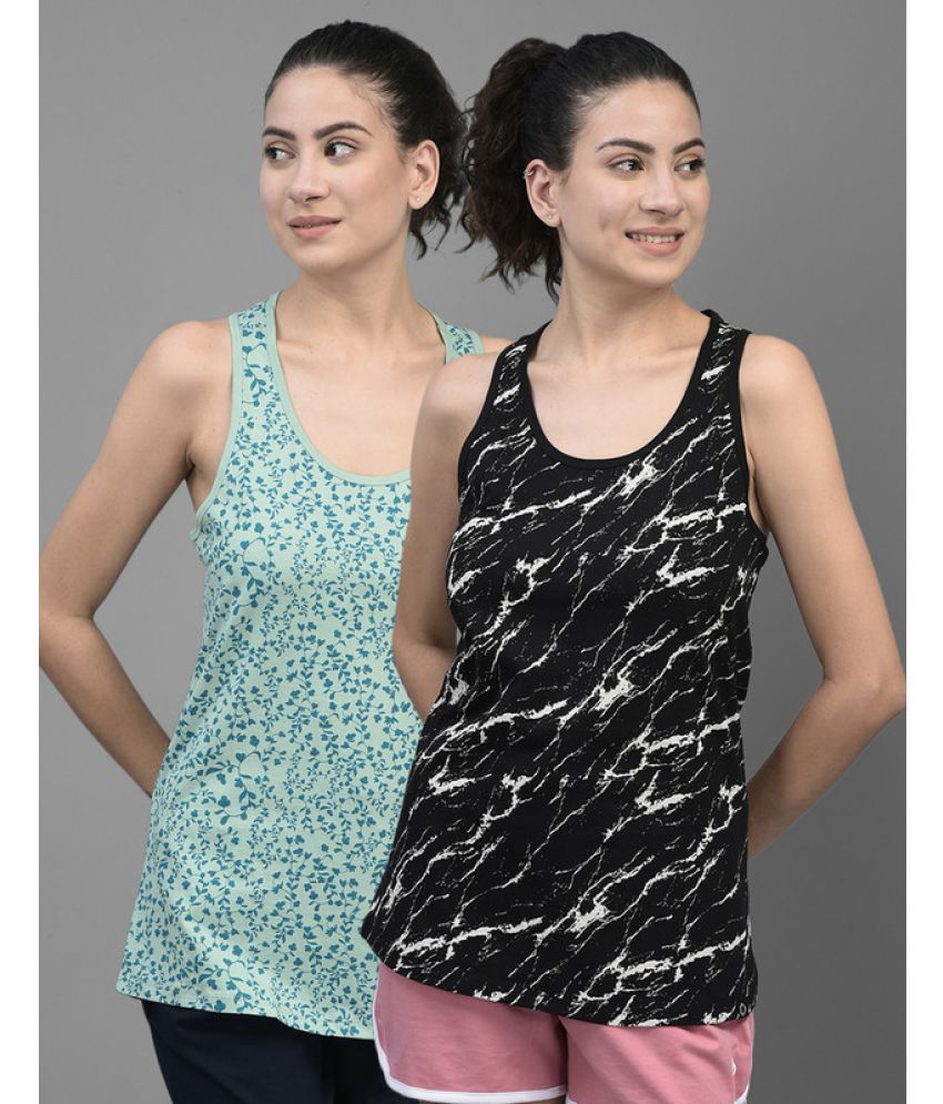     			Dollar Cotton Blended Tanks - Multi Color Pack of 2