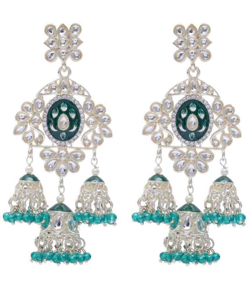     			Jiyanshi fashion Green Jhumki Earrings ( Pack of 1 )