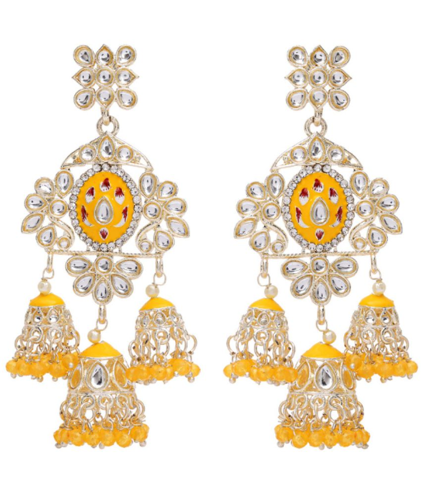     			Jiyanshi fashion Yellow Jhumki Earrings ( Pack of 1 )