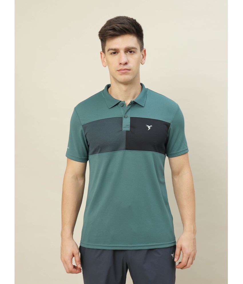     			Technosport Green Polyester Slim Fit Men's Sports Polo T-Shirt ( Pack of 1 )