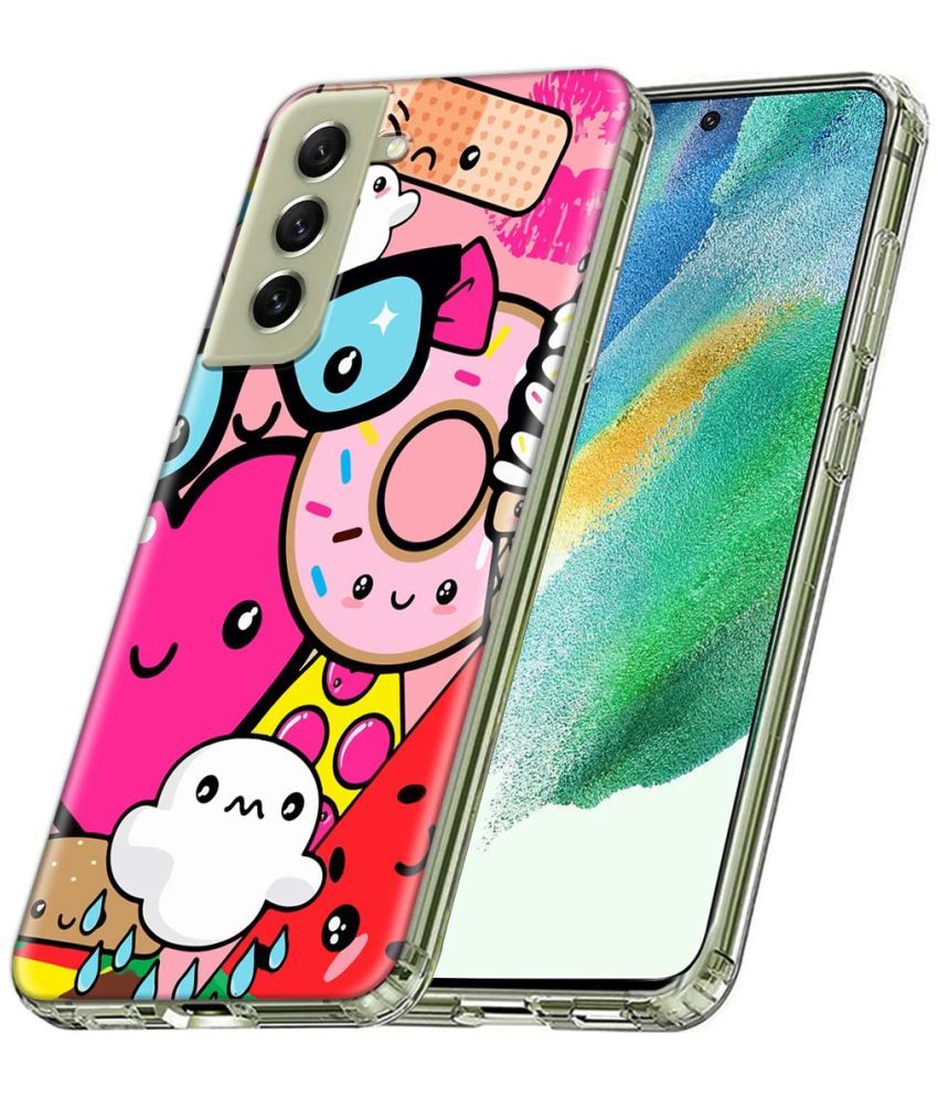     			Fashionury Multicolor Printed Back Cover Silicon Compatible For Samsung Galaxy S21 FE ( Pack of 1 )