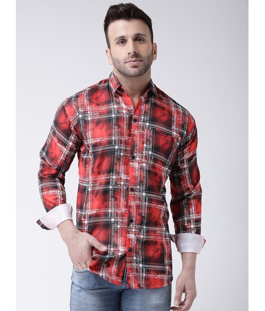     			KLOSET By RIAG 100% Cotton Regular Fit Printed Full Sleeves Men's Casual Shirt - Red ( Pack of 1 )