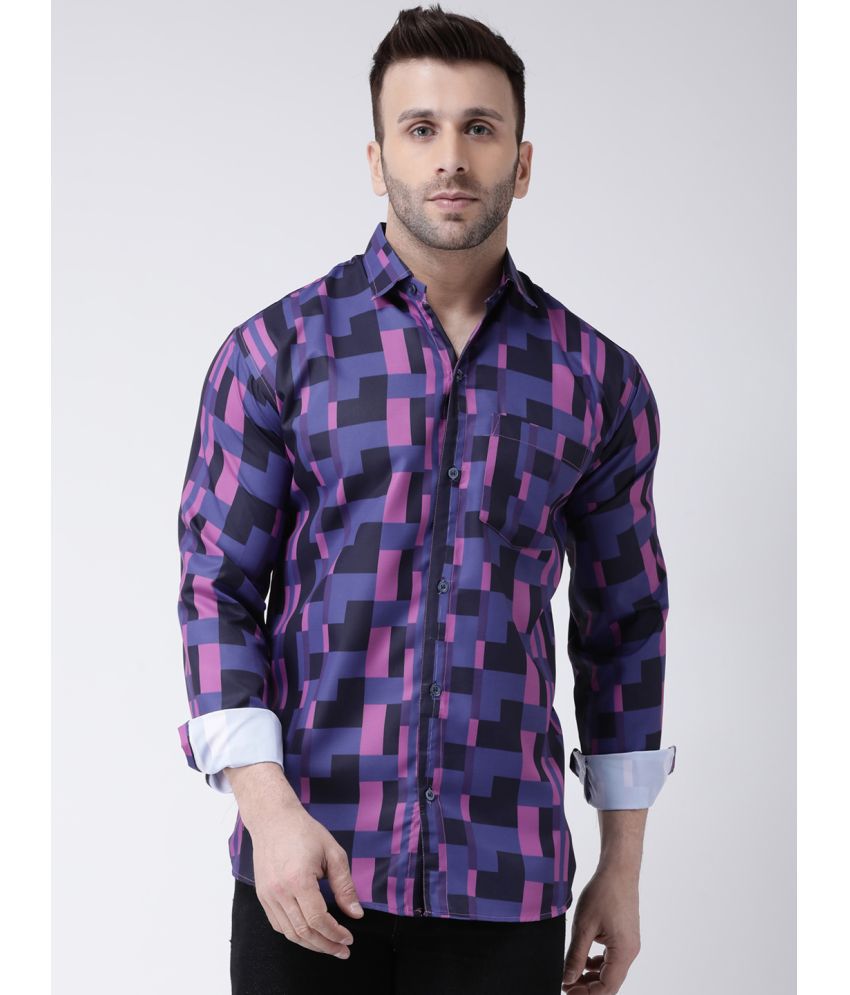     			KLOSET By RIAG 100% Cotton Regular Fit Printed Full Sleeves Men's Casual Shirt - Purple ( Pack of 1 )