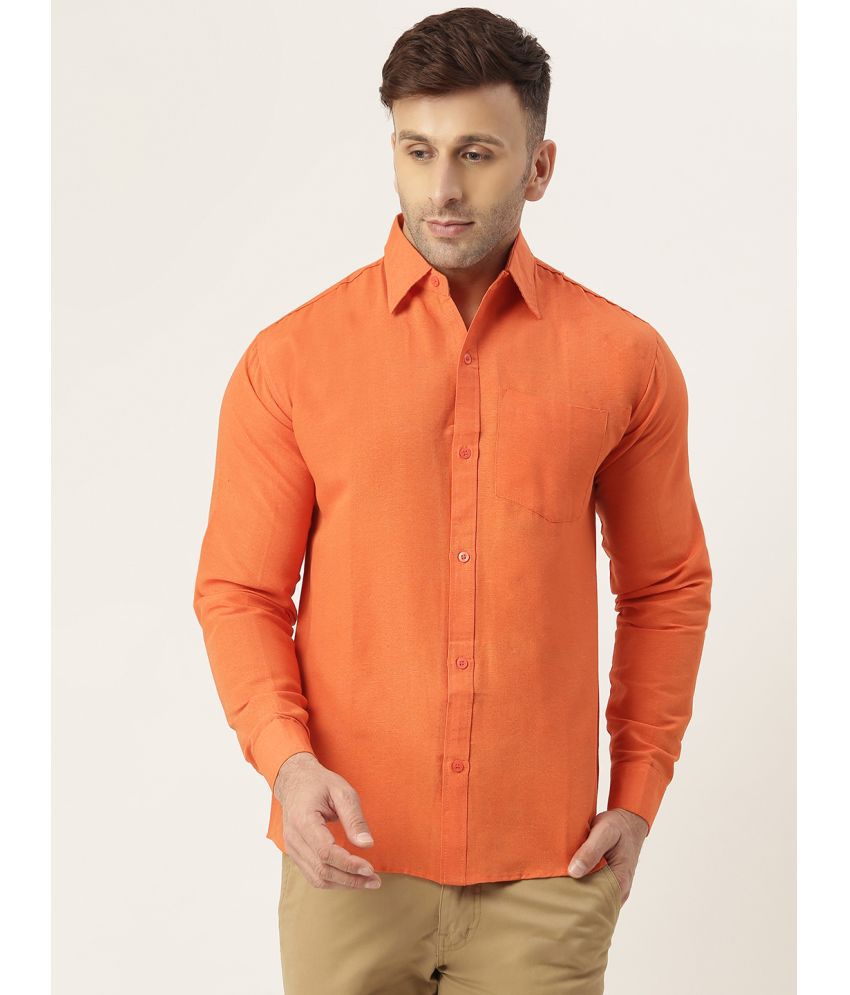     			RIAG 100% Cotton Regular Fit Solids Full Sleeves Men's Casual Shirt - Orange ( Pack of 1 )