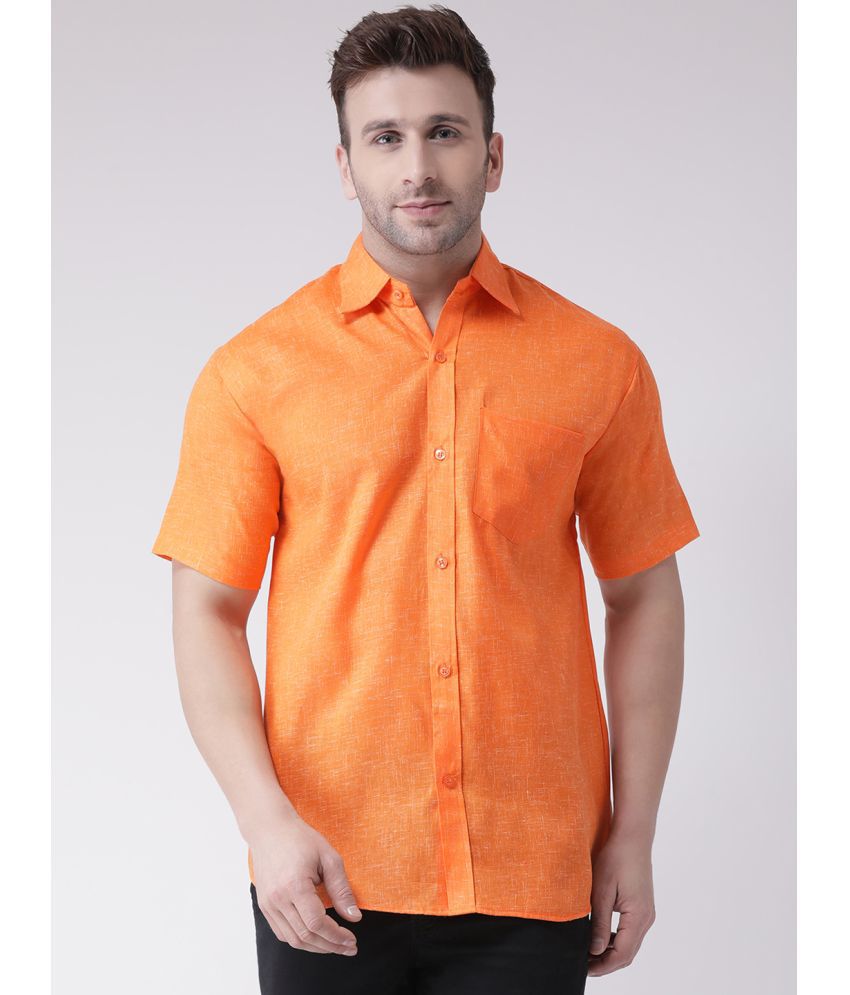     			RIAG 100% Cotton Regular Fit Solids Half Sleeves Men's Casual Shirt - Fluorescent Orange ( Pack of 1 )