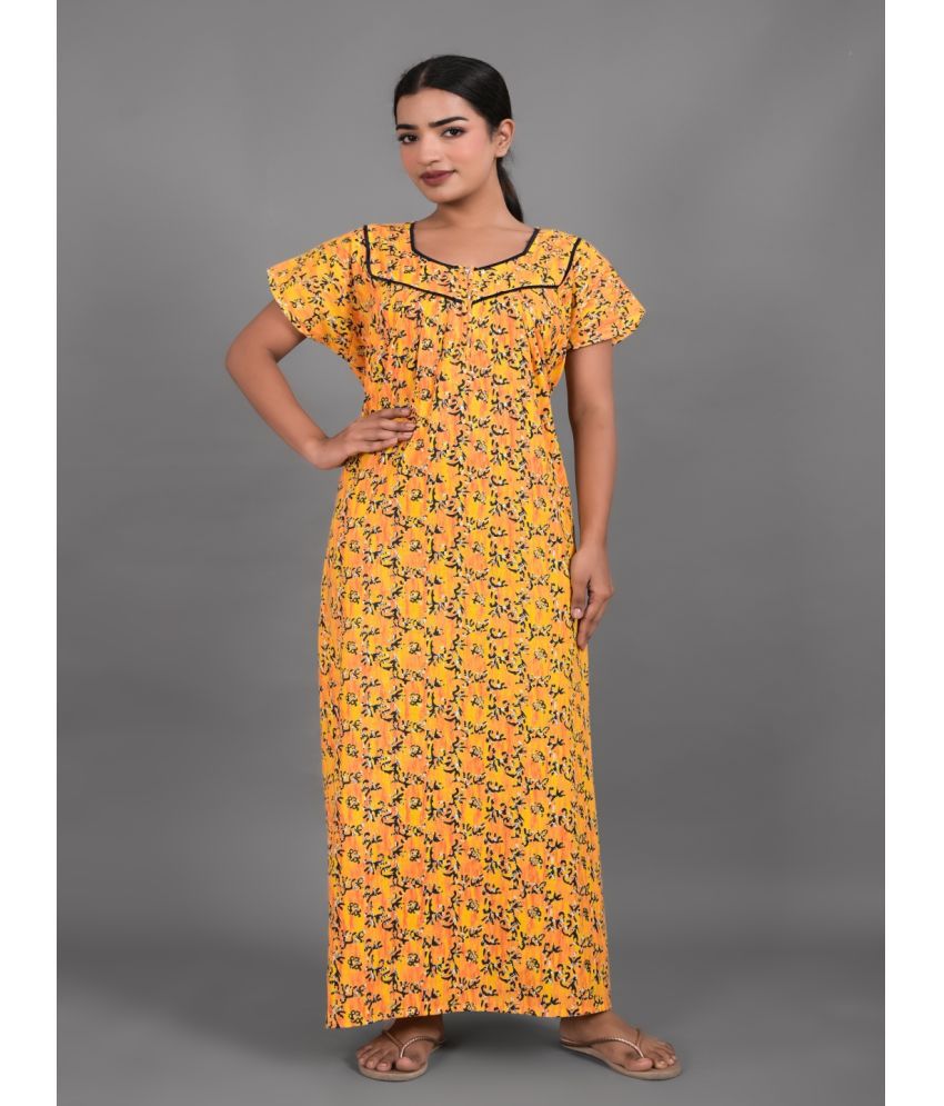     			Apratim Yellow Cotton Women's Nightwear Nighty & Night Gowns ( Pack of 1 )