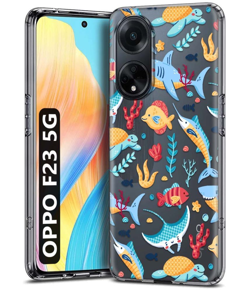     			Fashionury Multicolor Printed Back Cover Silicon Compatible For Oppo F23 5G ( Pack of 1 )