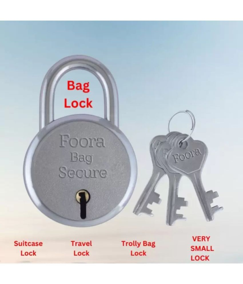     			Foora Bag Lock with 3 Keys Travel Locks for Luggage, Bag, Box, Money Bank Bag Locks for Travel Small with Key, Trolley Bag, Suitcase (Very Small Padlock)