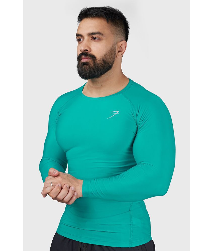     			Fuaark Sea Green Nylon Slim Fit Men's Sports T-Shirt ( Pack of 1 )