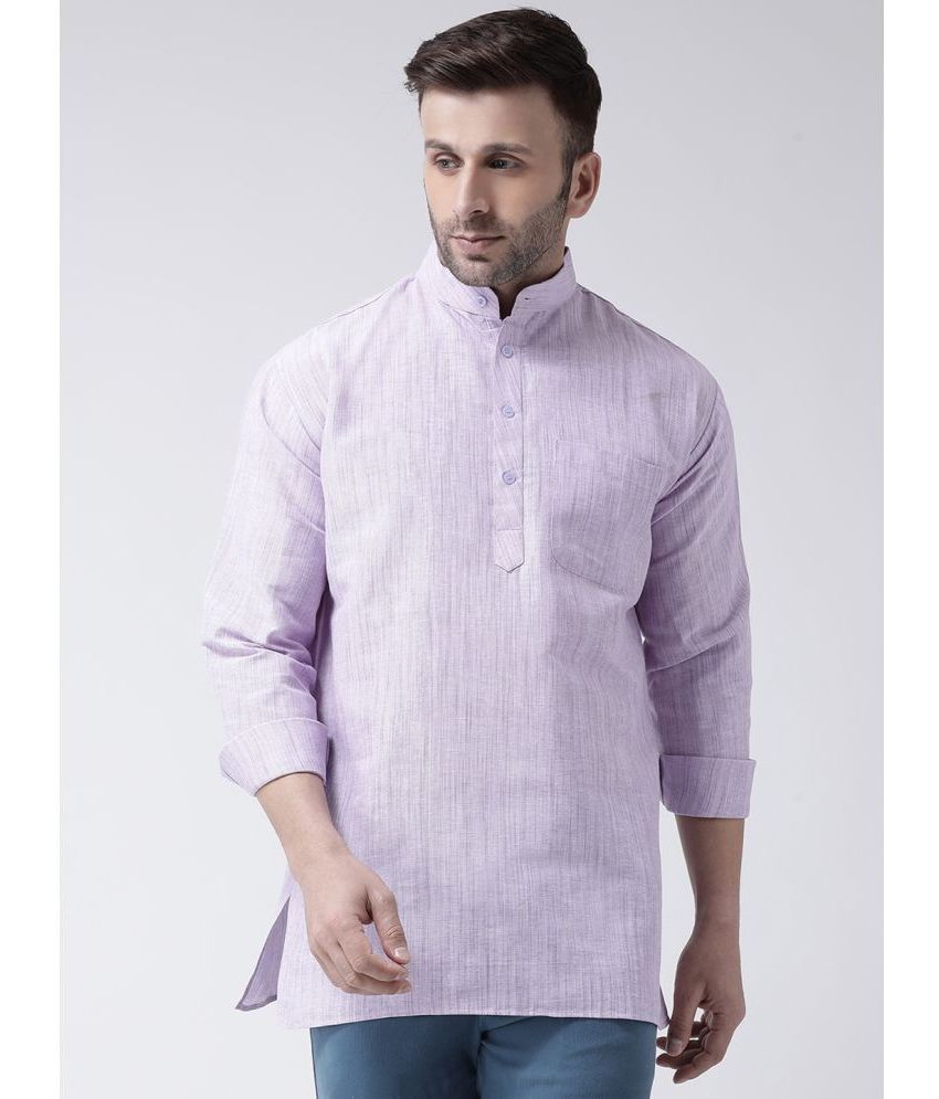     			RIAG Purple Cotton Men's Shirt Style Kurta ( Pack of 1 )